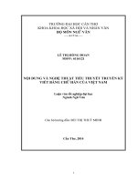 nội dung và nghệ thuật tiểu thuyết truyền kỳ viết bằng chữ hán của việt nam