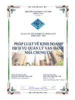 Pháp luật về kinh doanh dịch vụ quản lý vận hành nhà chung cư