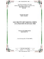 giá trị tùy bút kháng chiến của nguyễn tuân sau 1945
