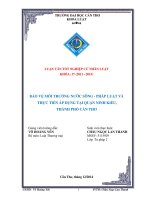 bảo vệ môi trường nước sông  pháp luật và thực tiễn áp dụng tại quận ninh kiều, thành phố cần thơ