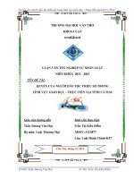 quyền của người dân tộc thiểu số trong lĩnh vực giáo dục – thực tiễn tại tỉnh cà mau