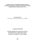 Computational methods for identifying conserved protein complexes between species from protein interaction data
