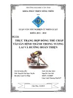 thực trạng hợp đồng thế chấp tài sản hình thành trong tương lai và hướng hoàn thiện