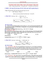 Phương pháp dùng công thức giải nhanh toán hoá 
