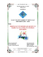 pháp luật về thành lập, quyền và nghĩa vụ của công ty cổ phần bảo hiểm