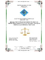 đề tài: tội vi phạm qui định về cho vay trong hoạt động của các tổ chức tín dụng trong luật hình sự việt nam