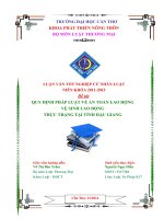 quy định pháp luật về an toàn lao động vệ sinh lao động thực trạng tại tỉnh hậu giang