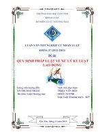 quy định pháp luật về xử lý kỷ luật lao động