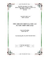 tiểu thuyết phố của chu lai từ góc nhìn thể loại