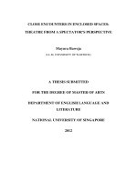 Close encounters in enclosed spaces theatre from a spectators perspective