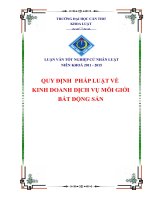 quy định pháp luật về kinh doanh dịch vụ môi giới bất động sản