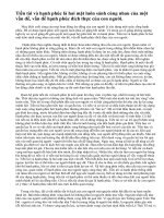 Em có suy nghĩ gì về tiền tài và hạnh phúc?