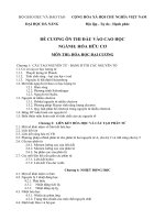 ĐỀ CƯƠNG ÔN THI ĐẦU VÀO CAO HỌC NGÀNH : HÓA HỮU CƠ MÔN THI: HÓA HỌC ĐẠI CƯƠNG