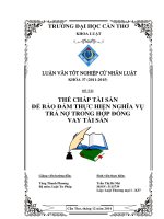 thế chấp tài sản để bảo đảm thực hiện nghĩa vụ trả nợ trong hợp đồng vay tài sản