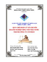 quy chế pháp lý về chuyển doanh nghiệp 100%v ốn nhà nước thành công ty cổ phần