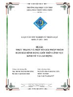 thực trạng và một số giải pháp nhằm đảm bảo bình đẳng giới trên lĩnh vực kinh tế và lao động