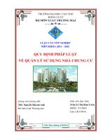 quy định pháp luật về quản lý sử dụng nhà chung cư