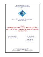 quy định của pháp luật về tuyển dụng công chức cấp xã, thực tiễn tại huyện cờ đỏ  thành phố cần thơ