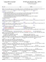 ĐỀ KIỂM TRA môn hóa học – CHƯƠNG 1 (2015) 