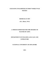 Changing englishness in first world war poetry