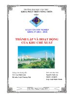 thành lập và hoạt động của khu chế xuất