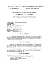 ĐỀ CƯƠNG ÔN THI ĐẦU VÀO CAO HỌC NGÀNH : QUẢN LÝ GIÁO DỤC MÔN THI: ĐẠI CƯƠNG QUẢN LÝ GIÁO DỤC