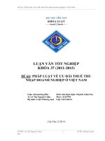 đề tài: pháp luật về ưu đãi thuế thu nhập doanh nghiệp ở việt nam