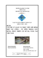vấn đề lý luận và thực tiễn mô hình hợp tác công  tư (ppp) trong xây dựng, phát triển cơ sở hạ tầng tại việt nam