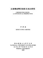 Chinese polysemy a contextual perspective