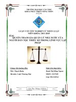 đề tài: quyền tham gia quản lý nhà nước của người dân tộc thiểu số trong lĩnh vực lập