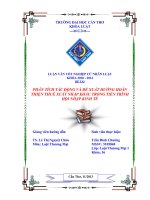 phân tích tác động và đề xuất hướng hoàn thiện thuế xuất nhập khẩu trong tiến trình hội nhập kinh tế