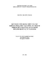 kế toán vốn bằng tiền và các khoản phải thu tại công ty trách nhiệm hữu hạn sản xuất kinh doanh dịch vụ vũ nam hải