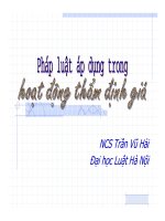 pháp luật áp dụng trong hoạt động thẩm định giá
