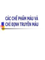 Các Chế Phẩm Máu Và Chỉ Định Truyền Máu