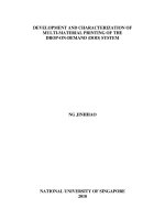 Development and characterization of multi material printing of the drop on demand (dod) system