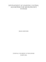 Development of learning control algorithms for mechatronics systems