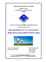chế độ pháp lý về chấm dứt hợp đồng bảo hiểm nhân thọ
