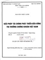 giải pháp tài chính phát triển bền vững thị trường chứng khoán việt nam