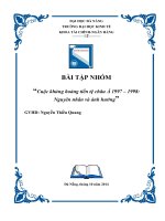 Cuộc khủng hoảng tiền tệ châu á 1997 – 1998  nguyên nhân và ảnh hưởng