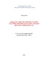 khảo sát một số chỉ tiêu vi sinh vật trên thịt bò tại lò mổ ahuyện bến lứctỉnh long an