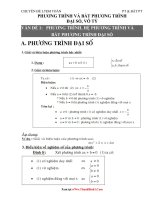 Phương trình và bất phương trình đại số, vô tỷ ôn thi đại học 