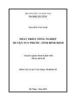 Phát triển nông nghiệp huyện tuy phước, tỉnh bình định
