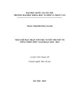 Báo chí mặt trận với việc tuyên truyền về nông thôn mới giai đoạn 2010 – 2013