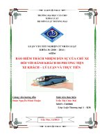 bảo hiểm trách nhiệm dân sự của chủ xe đối với hành khách đi phương tiện xe khách – lý luận và thực tiễn