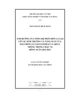 ảnh hưởng của nồng độ phân bón lá casi lên sự sinh trưởng và năng suất của hai giống lúa hananomai và akita trồng trong chậu vụ đông xuân 20122013