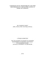 Corporate social responsibility and firm performance in a developing nation is there any linkage