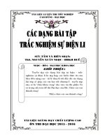 các bài tập trắc nhiệm sự điện li