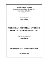 một số cảm thức thẩm mỹ trong  thơ haiku của matsuo basho