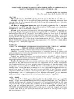 nghiên cứu hội chứng chuyển hoá ở bệnh nhân bệnh động mạch vành cấp tại bệnh viện đa khoa tỉnh đắclắk 