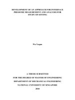 Development of an approach for interface pressure measurement and analysis for study of sitting